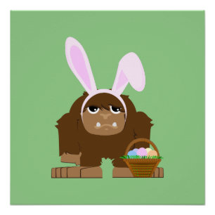 Cute Easter Bigfoot Poster