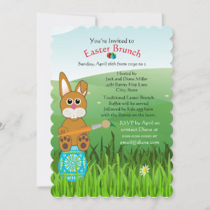 Cute Easter Brunch and Egg Hunt Invitation