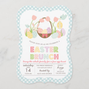 Cute Easter Brunch Egg Hunting Invitation