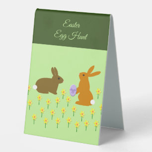 Cute Easter Bunnies and Daffodils
