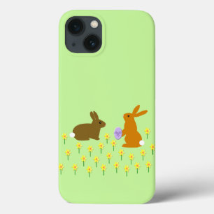 Cute Easter Bunnies and Daffodils Case-Mate iPhone 13 Case