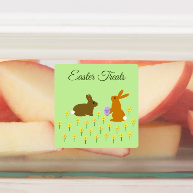 Cute Easter Bunnies and Daffodils Custom (Affixed)