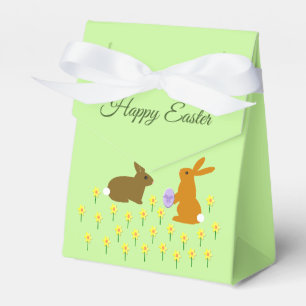 Cute Easter Bunnies and Daffodils Custom Favour Box