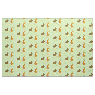 Cute Easter Bunnies and Daffodils Fabric
