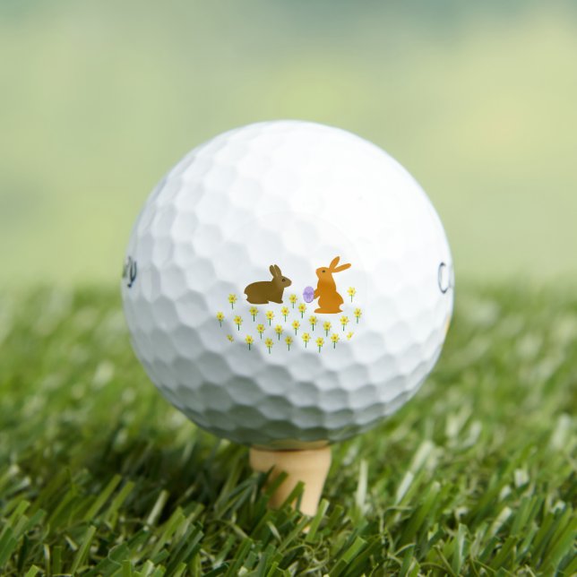 Cute Easter Bunnies and Daffodils Golf Balls (Insitu Tee)