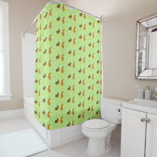 Cute Easter Bunnies and Daffodils Shower Curtain