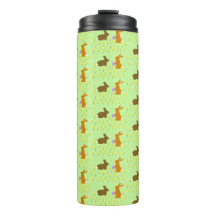 Cute Easter Bunnies and Daffodils Thermal Tumbler