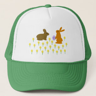 Cute Easter Bunnies and Daffodils Trucker Hat