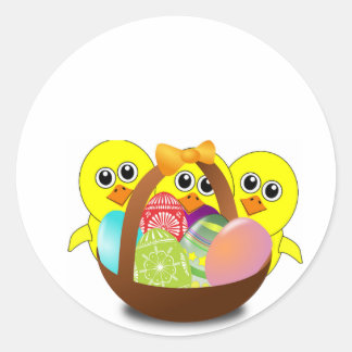 Cute Easter Bunnies Classic Round Sticker
