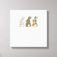 Cute Easter Bunnies Leopard Bunny and Flower Bunni