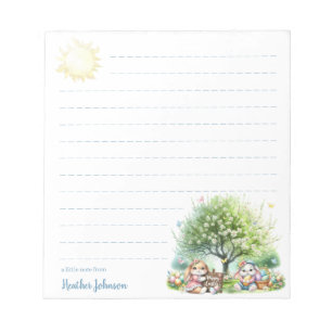 Cute Easter Bunnies Personalised Notepad