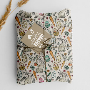 Cute Easter Bunnies Scandi Pattern Tissue Paper