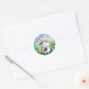 Cute Easter Bunny 01 Classic Round Sticker