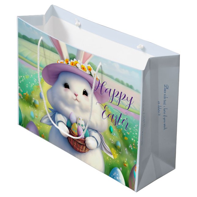 Cute Easter Bunny 01 Large Gift Bag (Front Angled)
