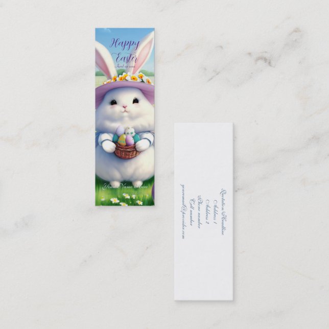 Cute Easter Bunny 01 Mini Business Card (Front/Back)
