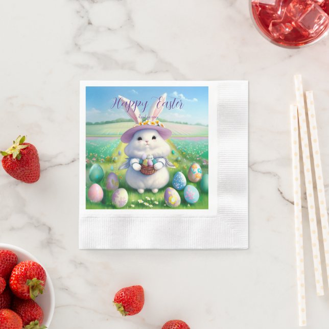 Cute Easter Bunny 01 Napkin (Insitu)