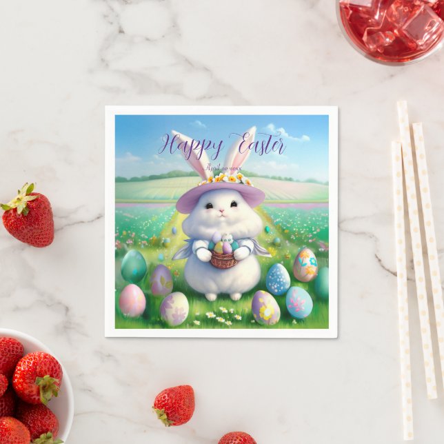 Cute Easter Bunny 01 Napkin (Insitu)