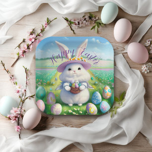 Cute Easter Bunny 01 Paper Plate