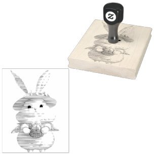 Cute Easter Bunny 01 Rubber Stamp
