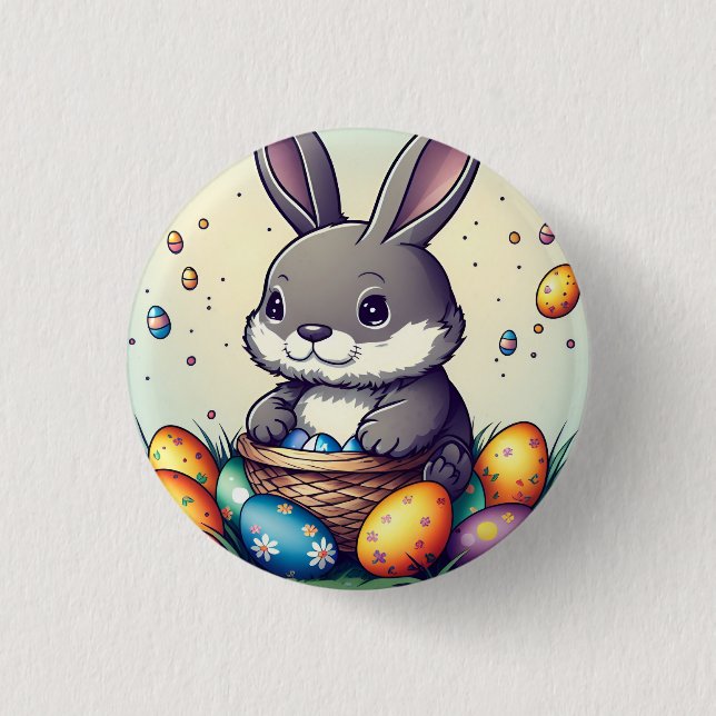 Cute Easter Bunny 3 Cm Round Badge (Front)