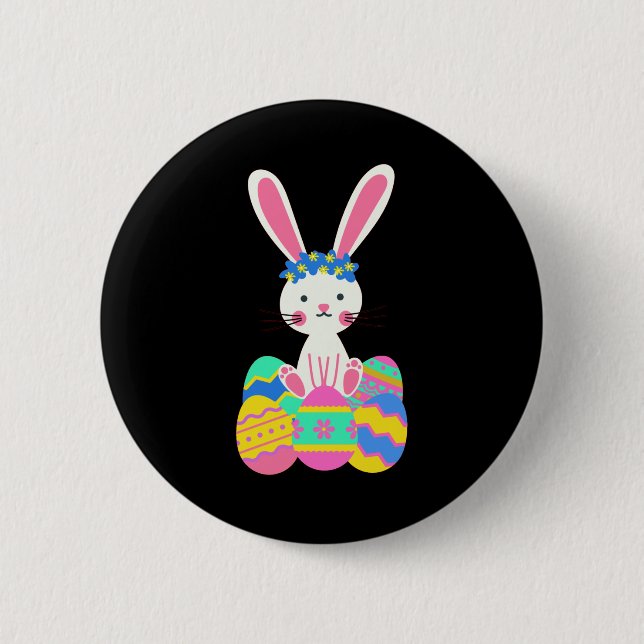 Cute Easter Bunny 6 Cm Round Badge (Front)