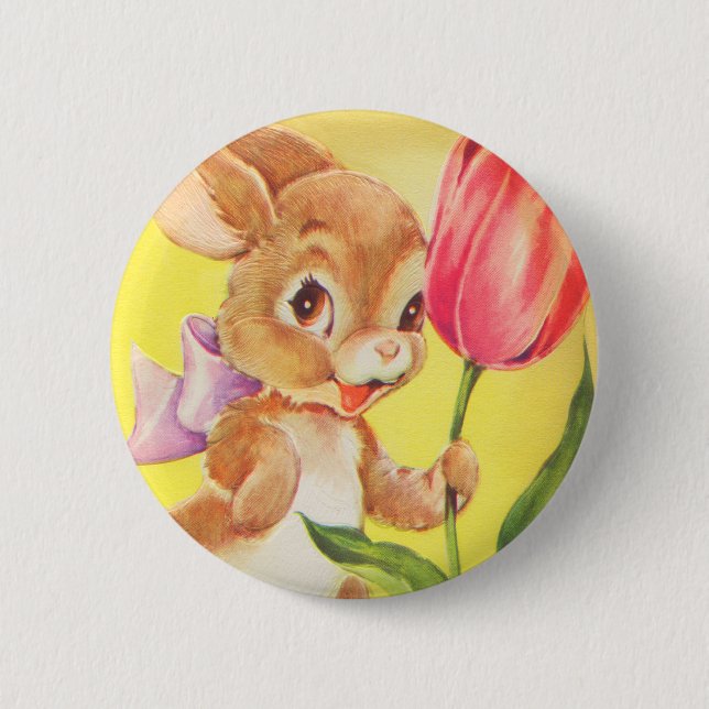 Cute Easter Bunny 6 Cm Round Badge (Front)