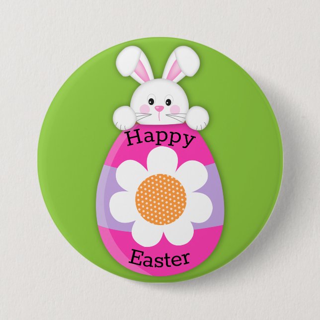 Cute Easter Bunny 7.5 Cm Round Badge (Front)