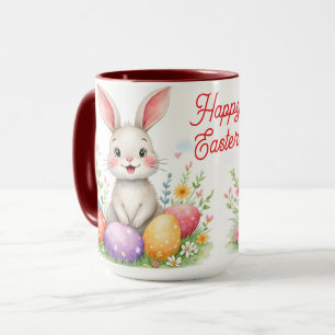 Cute Easter Bunny And Eggs Modern Collection Mug