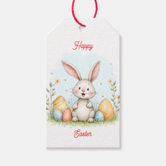 Cute Easter Bunny And Eggs Trendy Collection Gift Tags