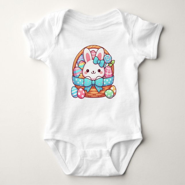 Cute, Easter bunny bakset Baby Bodysuit (Front)