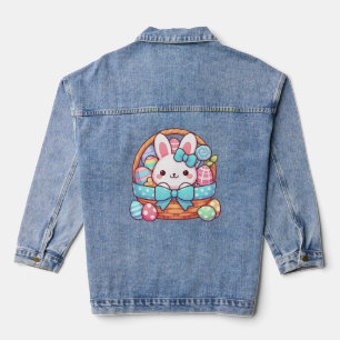 Cute, Easter bunny bakset Denim Jacket