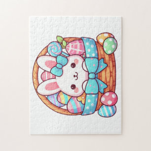 Cute, Easter bunny bakset Jigsaw Puzzle