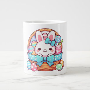 Cute, Easter bunny bakset Large Coffee Mug