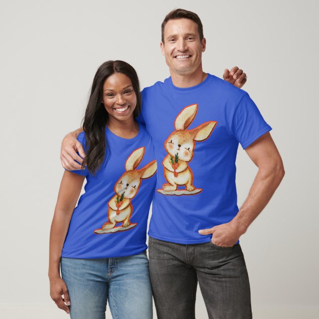 Cute Easter Bunny Blue Unisex Adult T Shirt (Unisex)