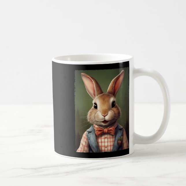 Cute Easter Bunny Bow Tie Rabbit Happy Easter Boys Coffee Mug (Right)