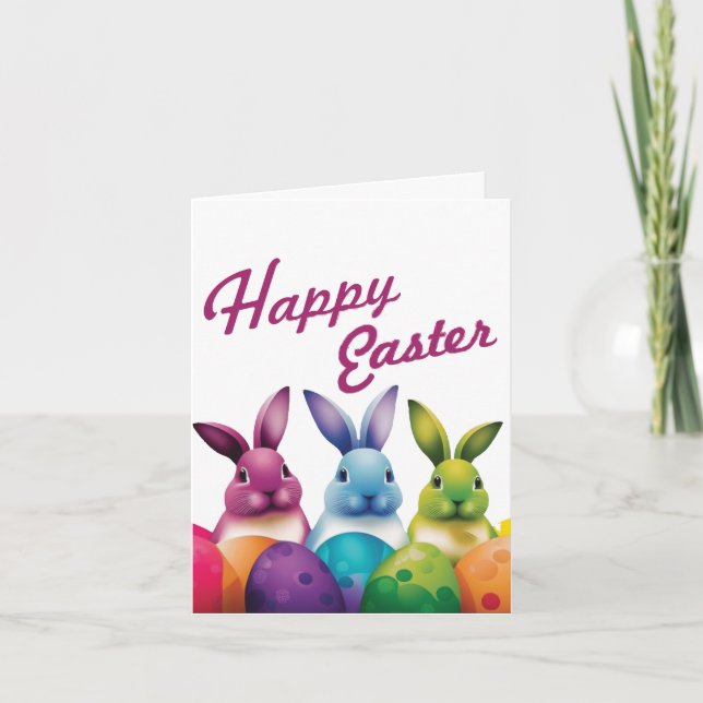 Cute Easter Bunny   Card (Front)