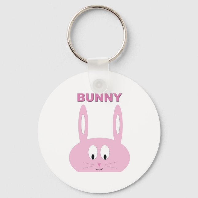 Cute Easter Bunny Character Key Ring (Front)