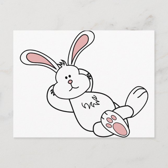 Cute Easter Bunny Chilling out Holiday Postcard (Front)