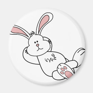 Cute Easter Bunny Chilling out Magnet
