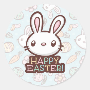 Cute Easter Bunny Classic Round Sticker