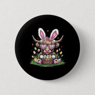 Cute Easter Bunny Cow Design Cow Lover Funny 6 Cm Round Badge