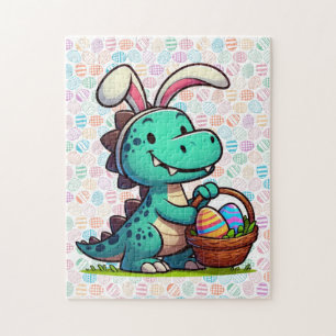 Cute, Easter bunny dinosaur Jigsaw Puzzle