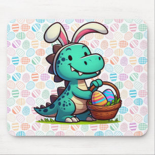 Cute, Easter bunny dinosaur Mouse Pad
