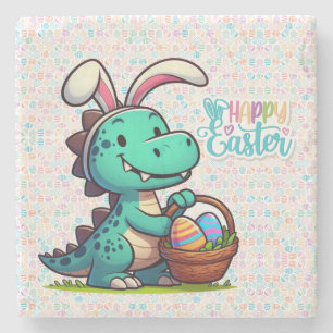 Cute, Easter bunny dinosaur Stone Coaster
