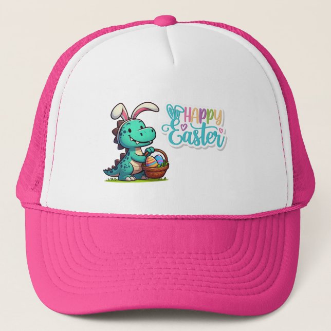 Cute, Easter bunny dinosaur Trucker Hat (Front)