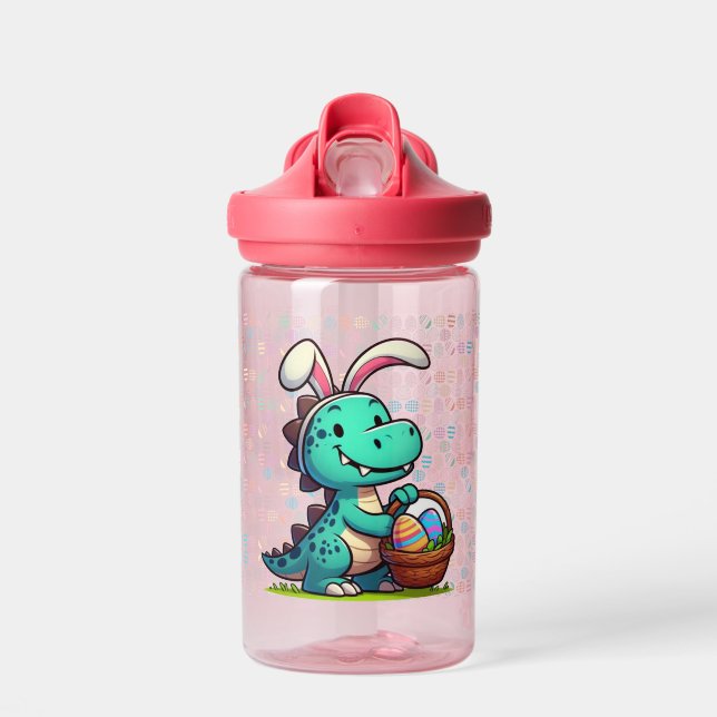 Cute, Easter bunny dinosaur Water Bottle (Front)