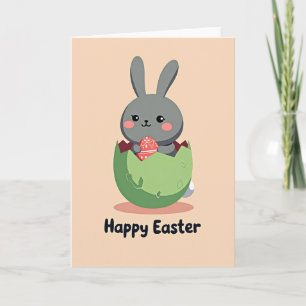 Cute Easter Bunny Egg Card