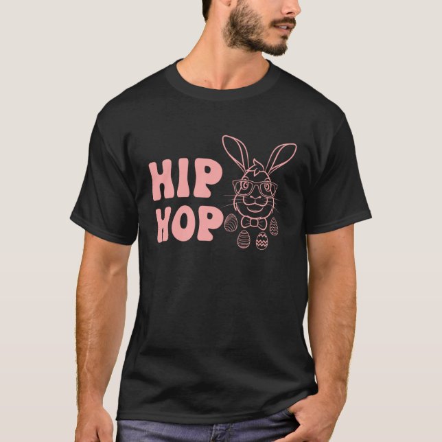 Cute Easter Bunny Egg Hunt Basket  Hip Hop T-Shirt (Front)