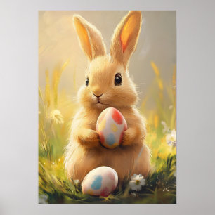 Cute Easter Bunny Egg Poster