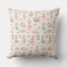 Cute Easter Bunny Floral Pattern - Pastel Spring 